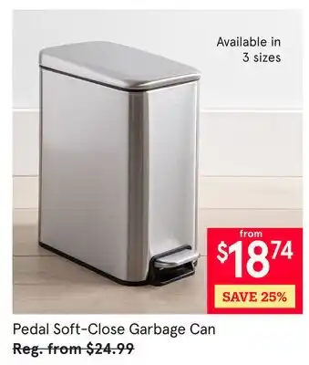 Kitchen Stuff Plus Pedal Soft-Close Garbage Can offer