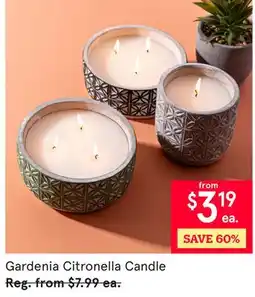 Kitchen Stuff Plus Gardenia Citronella Candle offer