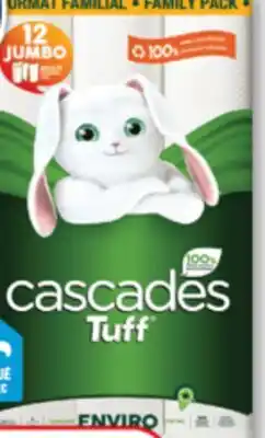Familiprix CASCADES Fluff, Bathroom tissue, 24jumbo rolls or Tuff Enviro, Paper towels, 12jumbo rolls offer