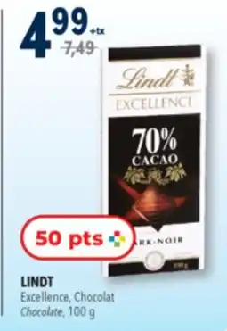 Familiprix LINDT Excellence, Chocolat Chocolate, 100g offer