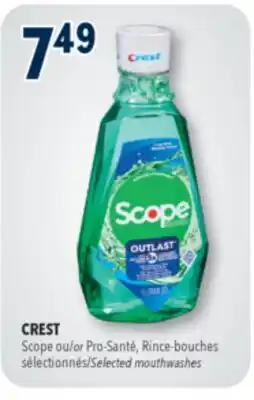 Familiprix CREST, Scope Selected mouthwashes offer