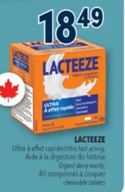 Familiprix LACTEEZE Ultra fast acting, Digest dairy easily, chewable tablets offer