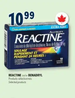 Familiprix REACTINE, Allergy, 10 mg, 30 tablets, 25 capsules or 5 mg, 36 tablets offer