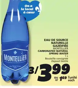 IGA MONTELLIER CARBONATED NATURAL SPRING WATER offer