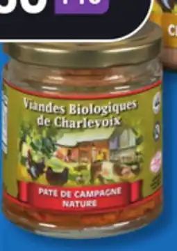 IGA ORGANIC CRETONS, COUNTRY-STYLE OR LIVER PÂTÉ OR RILLETTES offer
