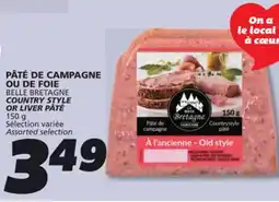 IGA BELLE BRETAGNE COUNTRY STYLE OR LIVER PÂTÉ offer
