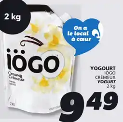 IGA IÖGO CRÉMEUX YOGURT offer