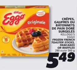 IGA KELLOGG'S EGGO FROZEN FRENCH TOASTER STICKS, PANCAKES OR WAFFLES offer