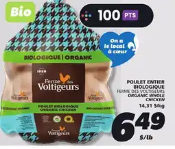 IGA FERME DES VOLTIGEURS ORGANIC WHOLE CHICKEN offer