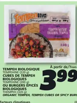 IGA TEMPEHINE (200 g) ORGANIC TEMPEH, TEMPEH CUBES OR SPICY BURG offer