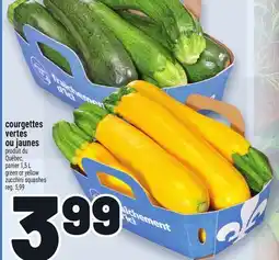Metro COURGETTES VERTES OU JAUNES | GREEN OR YELLOW ZUCCHINI SQUASHES offer