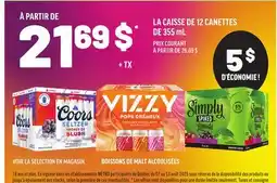Metro COORS, VIZZY, SIMPLY LA CAISSE DE 12 CANETTES DE offer