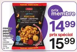 Metro CREVETTES POPCORN PANÉES IRRÉSISTIBLE | IRRÉSISTIBLE BREADED POPCORN SHRIMP offer