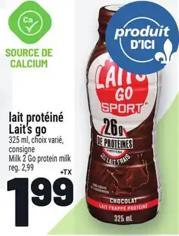 Metro LAIT PROTÉINÉ LAIT'S GO | MILK 2 GO PROTEIN MILK offer