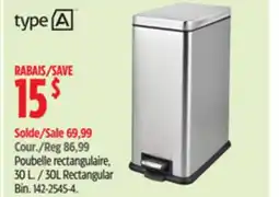 Canadian Tire Type A Rectangular Bin offer