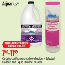 Canadian Tire Selected Clarifiers and Liquid Chlorine offer
