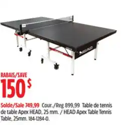 Canadian Tire HEAD Apex Table Tennis Table, 25mm offer