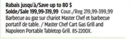 Canadian Tire Napoleon Master Chef Cart Gas Grill and Napoleon Portable Tabletop Grill offer