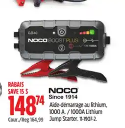 Canadian Tire Noco 1000A Lithium Jump Starter offer
