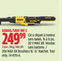 Canadian Tire DEWALT 20V MAX XR Brushless 3⁄8˝-1⁄2˝ Ratchet. Tool only offer