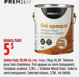 Canadian Tire Premier Exterior Wood Stain. Solid or semi-transparent offer