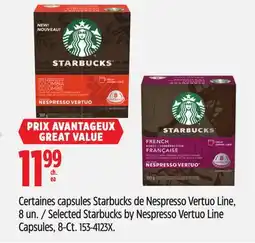 Canadian Tire Nespresso Selected Starbucks by Nespresso Vertuo Line Capsules, 8-Ct offer