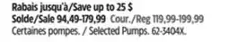 Canadian Tire Selected Pumps offer