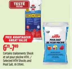 Canadian Tire Selected HTH Shocks and Pool Salt offer