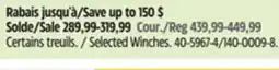 Canadian Tire Champion Selected Winches offer