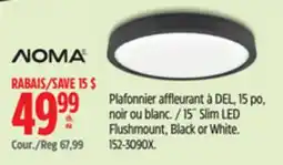 Canadian Tire Noma Slim LED Flushmount, Black or White offer