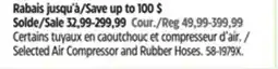 Canadian Tire Maximum Selected Air Compressor and Rubber Hoses offer