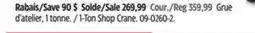 Canadian Tire Big Red 1-Ton Shop Crane offer