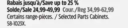 Canadian Tire Selected Parts Cabinets offer
