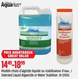 Canadian Tire Aquarius Selected Liquid Algaecide or Water Stabilizer offer