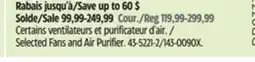 Canadian Tire NOMA Selected Fans and Air Purifier offer