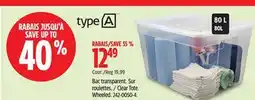 Canadian Tire type A Clear Tote. Wheeled offer
