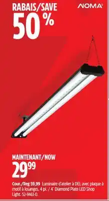 Canadian Tire 4´ Diamond Plate LED Shop Light offer