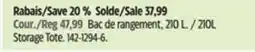 Canadian Tire Mastercraft 210L Storage Tote offer