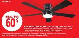 Canadian Tire Noma 52˝ 6-Speed Ceiling Fan with Remote. Black or Whit offer