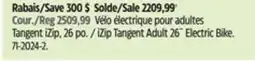Canadian Tire iZip Tangent Adult 26˝ Electric Bike offer