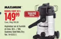Canadian Tire 30L Stainless-Steel Wet/Dry Vac offer