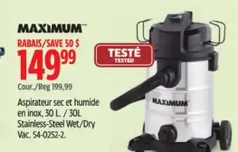 Canadian Tire 30L Stainless-Steel Wet/Dry Vac offer
