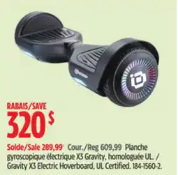 Canadian Tire Gravity X3 Electric Hoverboard, UL Certified offer