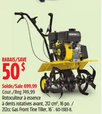Canadian Tire 212cc Gas Front Tine Tiller, 16˝ offer