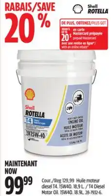 Canadian Tire Shell T4 Diesel Motor Oil offer