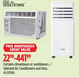 Canadian Tire for-living Selected Air Conditioners and Fans offer