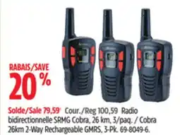 Canadian Tire Cobra 26km 2-Way Rechargeable GMRS offer