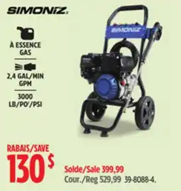 Canadian Tire Simoniz GAS 2,4 GAL/MIN GPM 3000 LB/PO2/PSI offer
