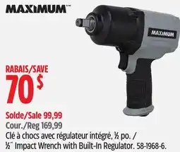 Canadian Tire MAXIMUM 1⁄2˝ Impact Wrench with Built-In Regulator offer