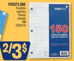 Jean Coutu FIRSTLINE Ruled sheets offer